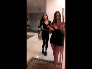 Two sexy teen hoes take hot selfies