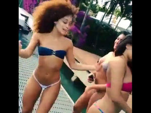 Young bikini girls give a nice dance